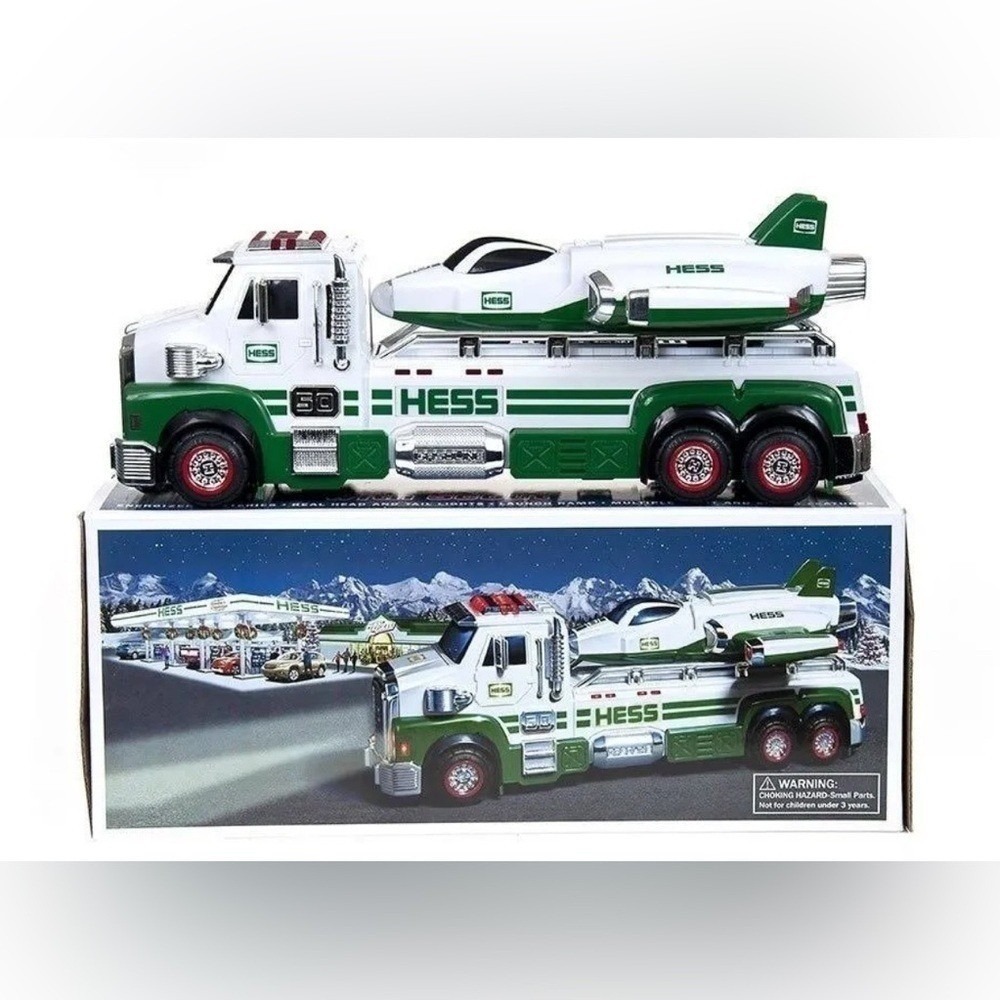 Hess‎ Toy Truck and Space Cruiser 2014 50th Anniversary White Green Excellent